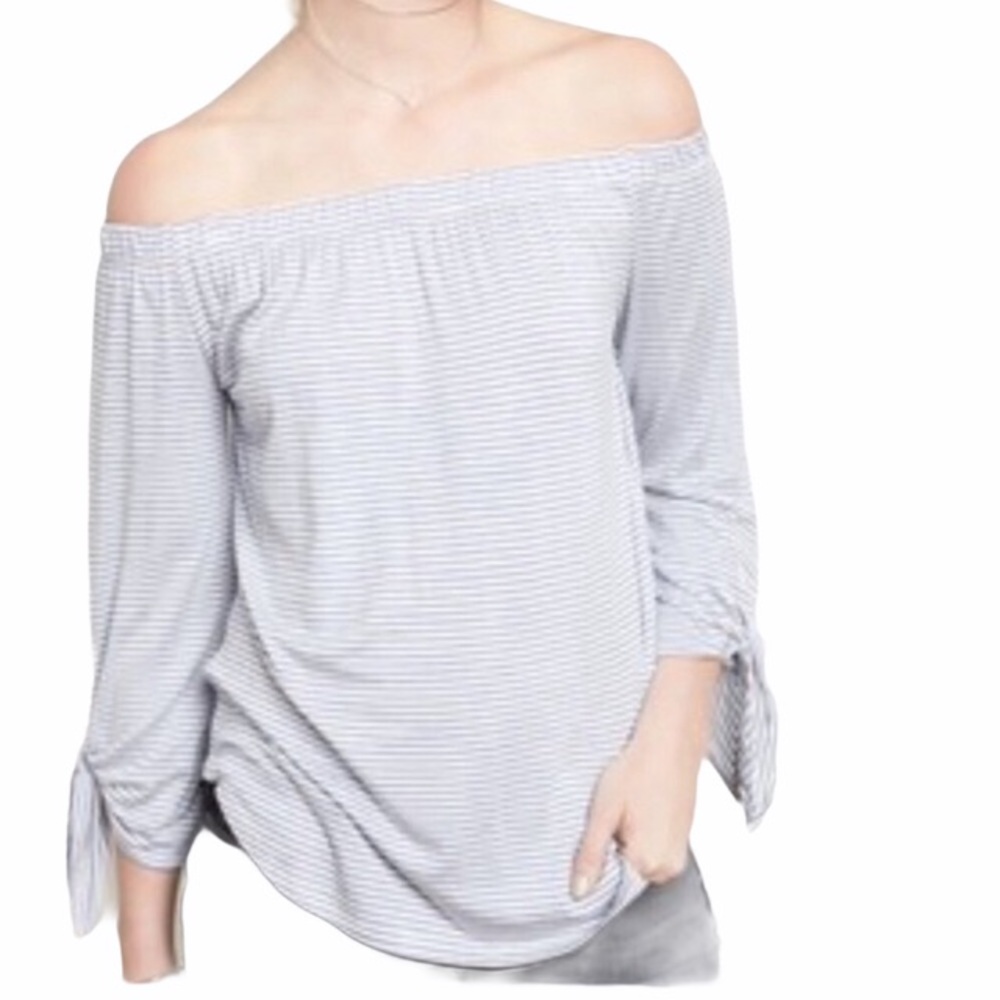 Fifteen Twenty Off the shoulder striped top Small